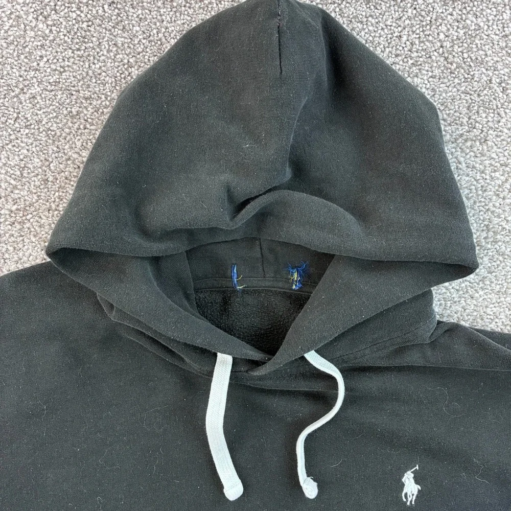 Polo Ralph Lauren Hoodie Mens Large Black Pullover Small Pony Logo